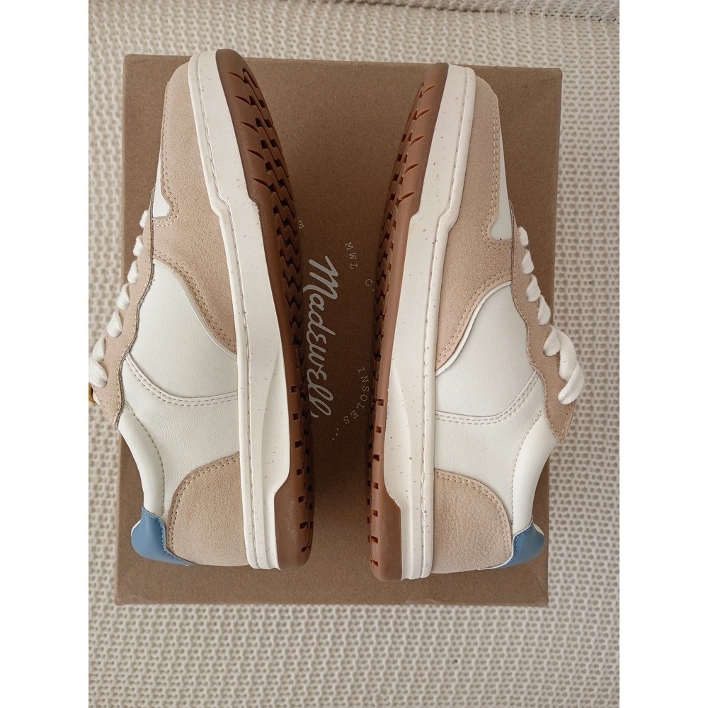 NWT Madewell MWL Court Sneakers Leather Nubuck Suede Tranquil Lake Womens 7 - Picture 3 of 8